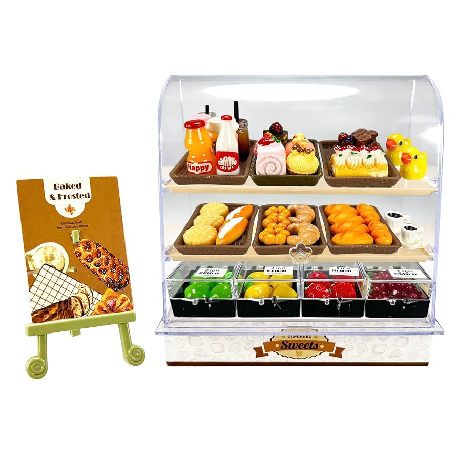 Amazon | ミニチュアベーカリーケース ケーキスタンド